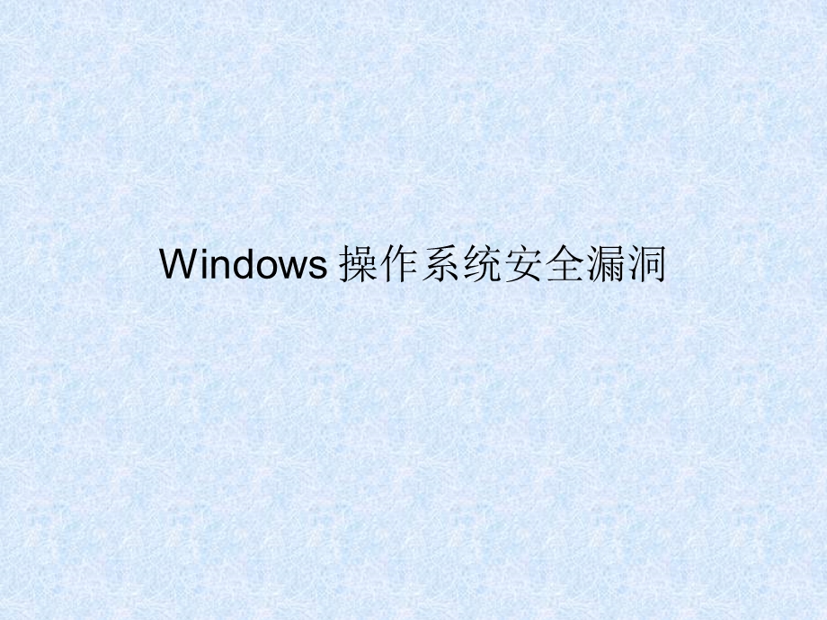 windows操作系统的漏洞.ppt