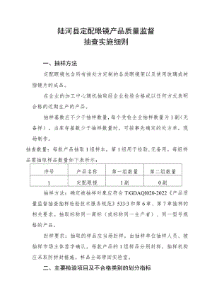 陆河县定配眼镜产品质量监督抽查实施细则.docx