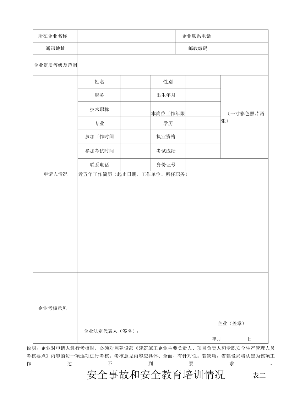 贵州省建筑施工企业三类人员安全生产考核申请表.docx_第3页