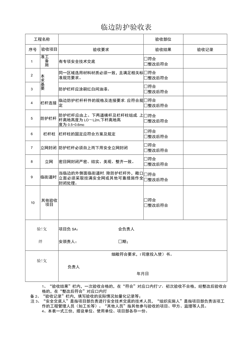 (完整版)临边防护验收表.docx_第1页