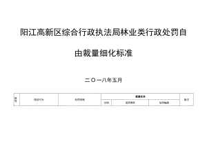 阳江高新区综合行政执法局林业类行政处罚自由裁量细化标准.docx