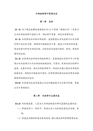 XX集团管控制度与核心流程汇编审计管理内部控制审计管理办法DOC.doc