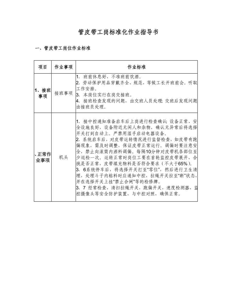 管皮带工岗位标准化作业指导书.doc_第2页