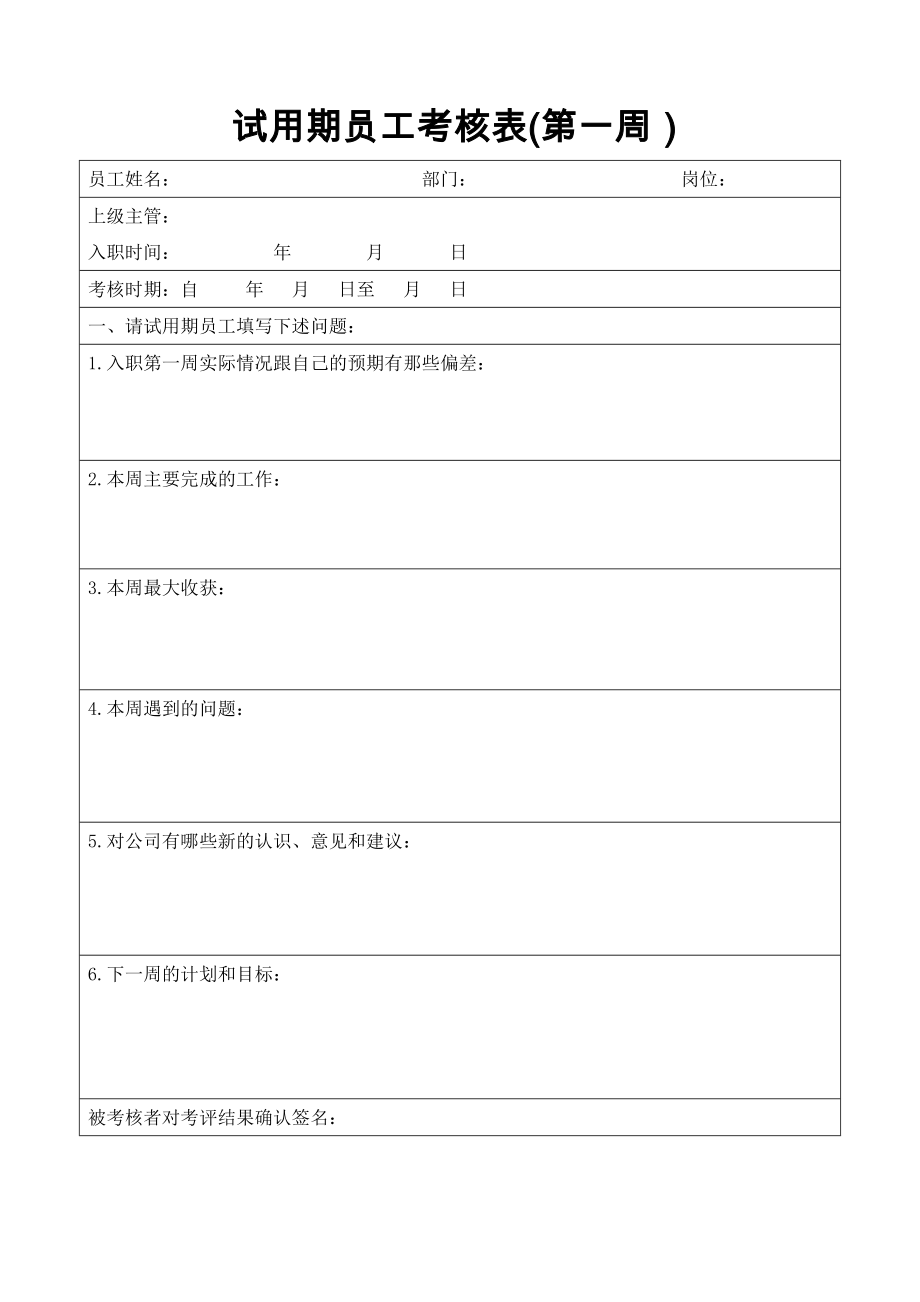 试用期员工跟踪考核表和转正评估表.doc_第1页