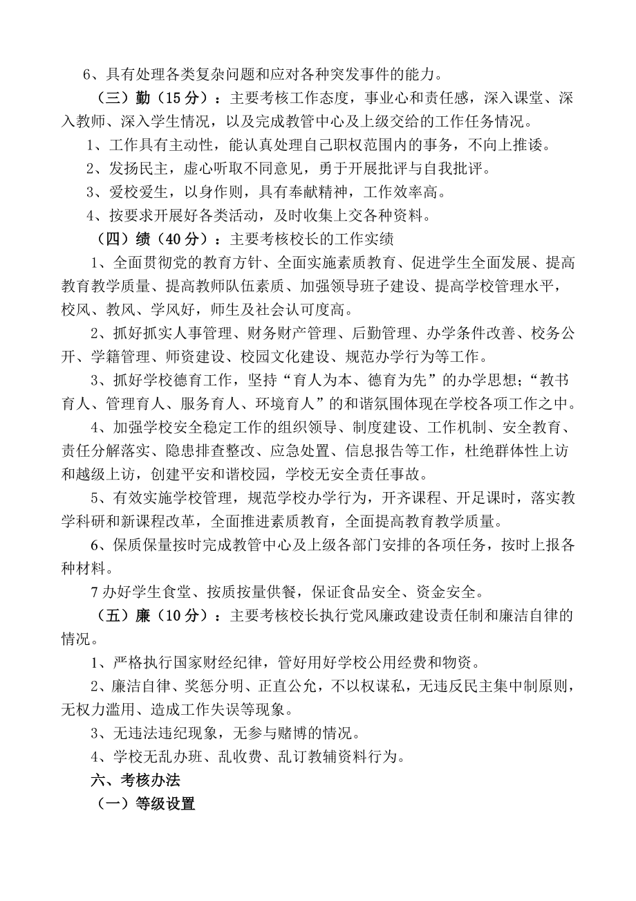 街镇教育管理中心校长绩效工资考核方案.doc_第3页