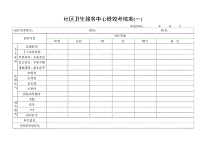 社区卫生服务中心绩效考核表.doc