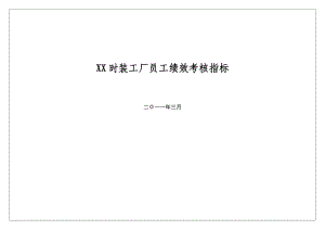 XX时装工厂员工绩效考核指标汇编【含58份实用岗位说明书人力资源管理项目成果之一】.doc