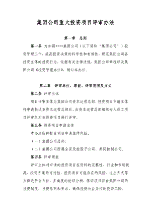 集团公司重大投资项目评审办法.doc