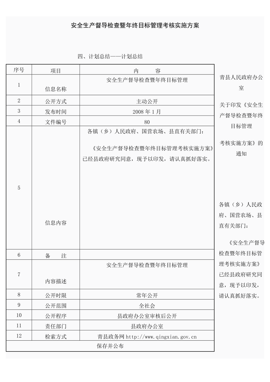 安全生产督导检查暨终目标管理考核实施方案.doc_第1页