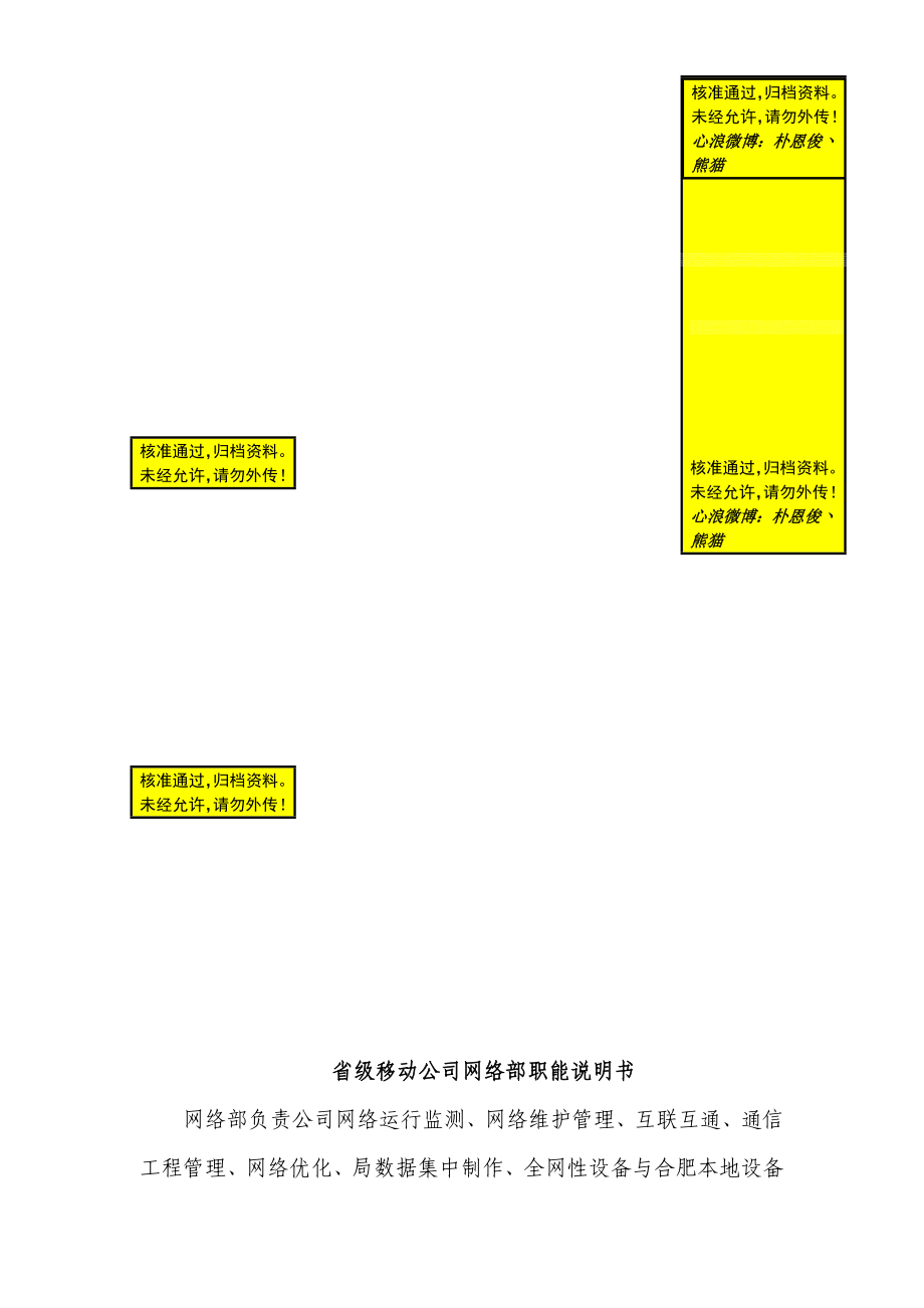 省级移动公司网络部职能说明书.doc_第1页