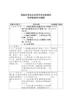 危险化学品从业单位安全标准化考评检查评分细则3069630672.doc