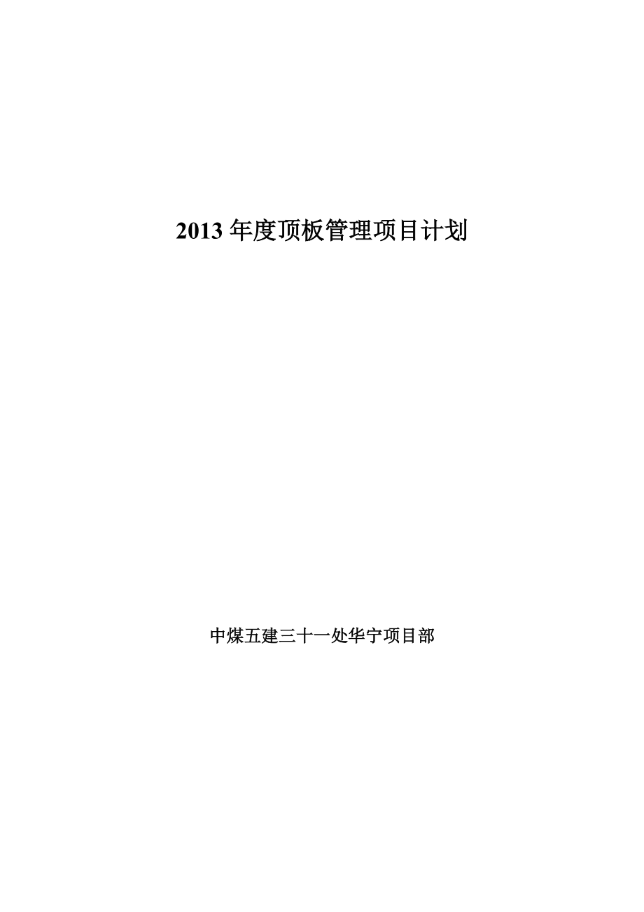 顶板管理项目计划.doc_第1页