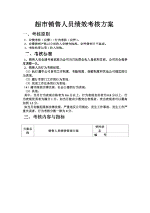 超市销售人员绩效考核方案 .doc