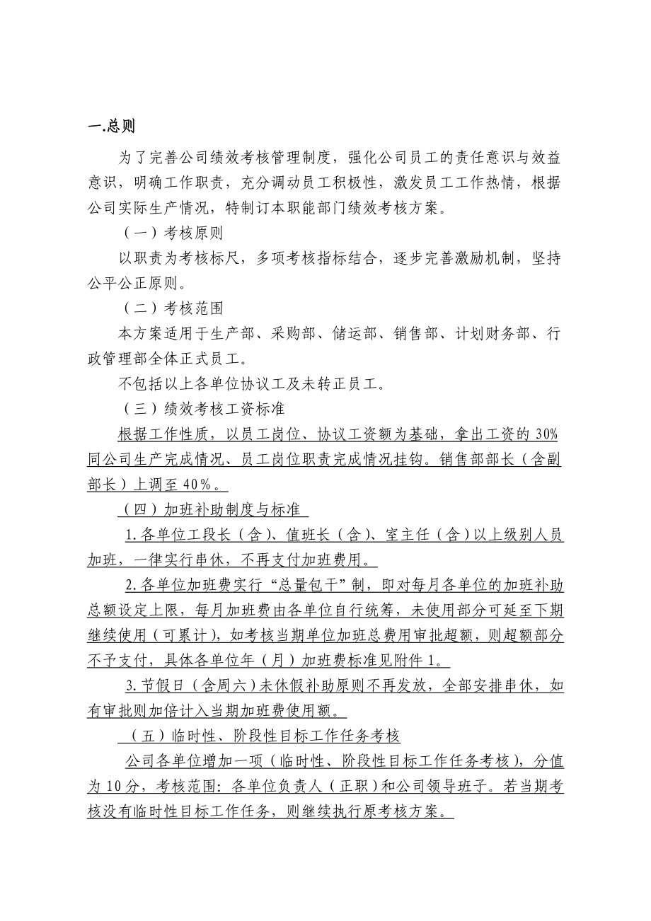 某公司职能部门绩效考核方案最终版.doc_第3页