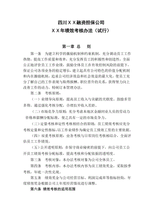 担保公司绩效考核办法.doc