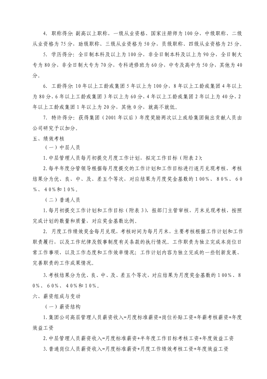 集团公司总部人员绩效薪资分配办法.doc_第2页