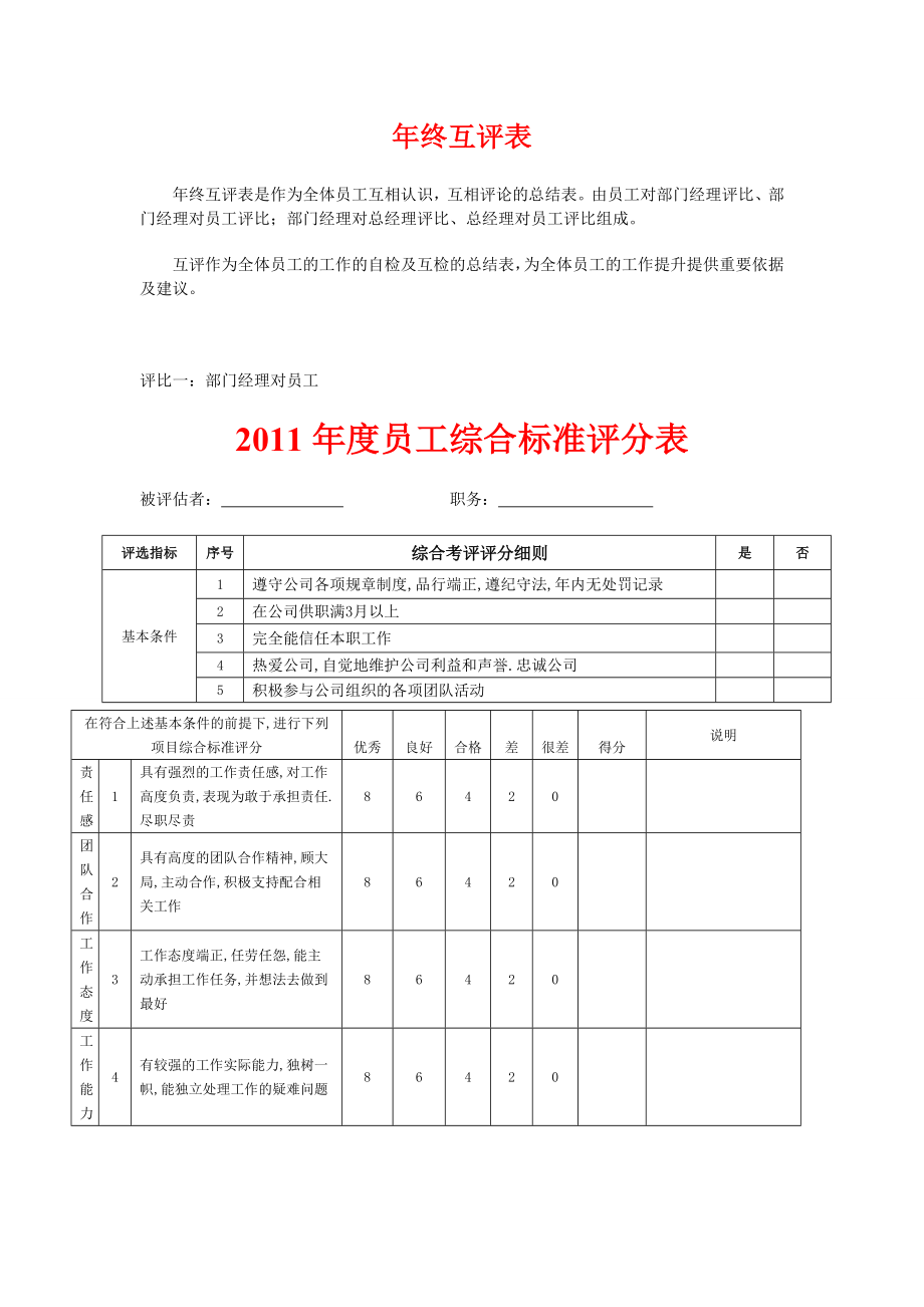 员工部门经理互评 终互评表.doc_第1页