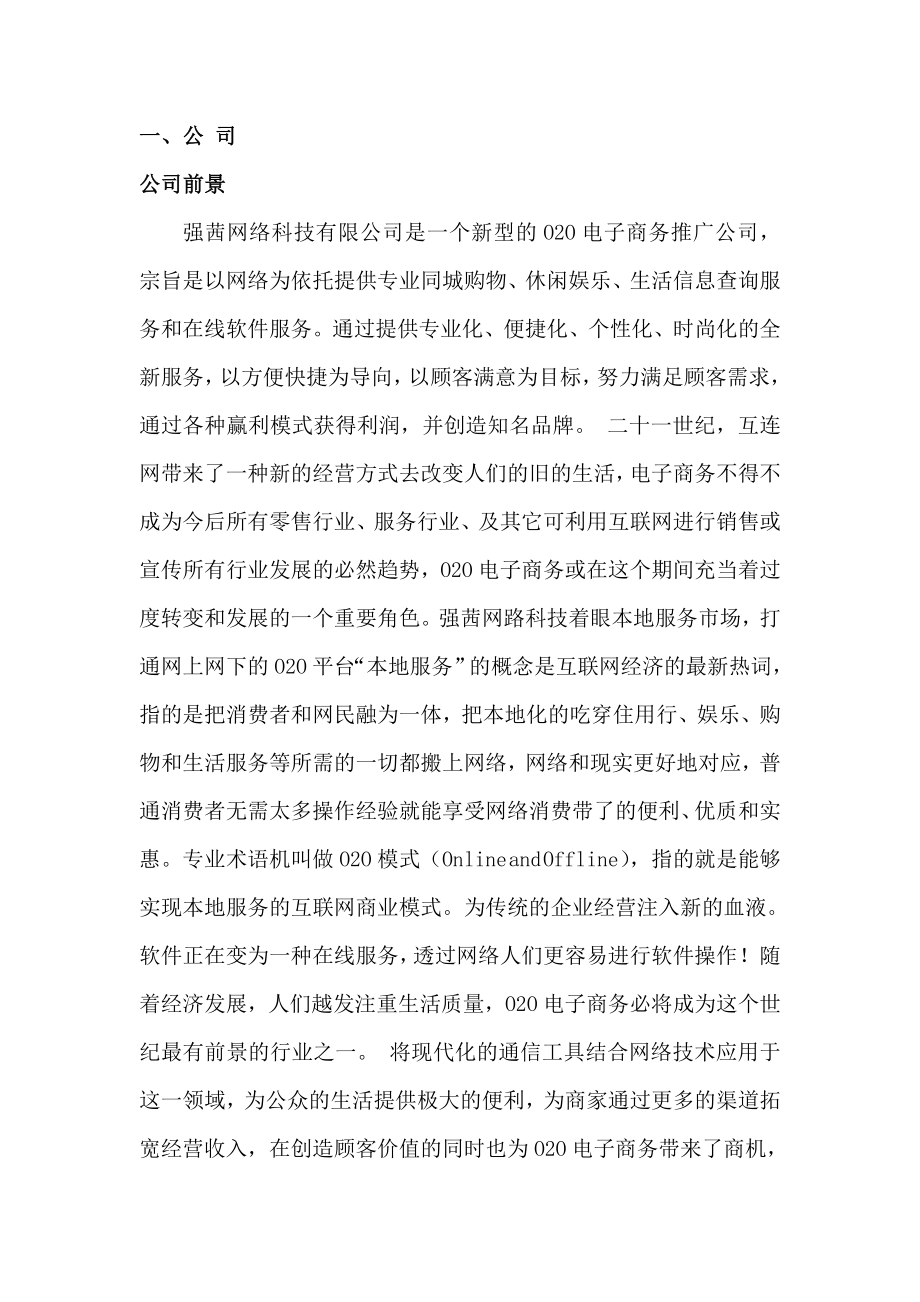 强茜网络科技有限公司发展计划书.doc_第2页