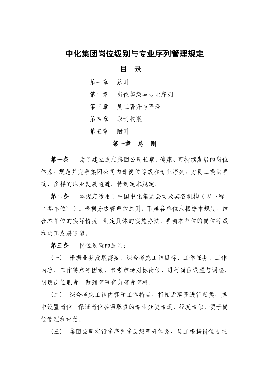 中化集团岗位级别与专业序列管理规定.doc_第1页