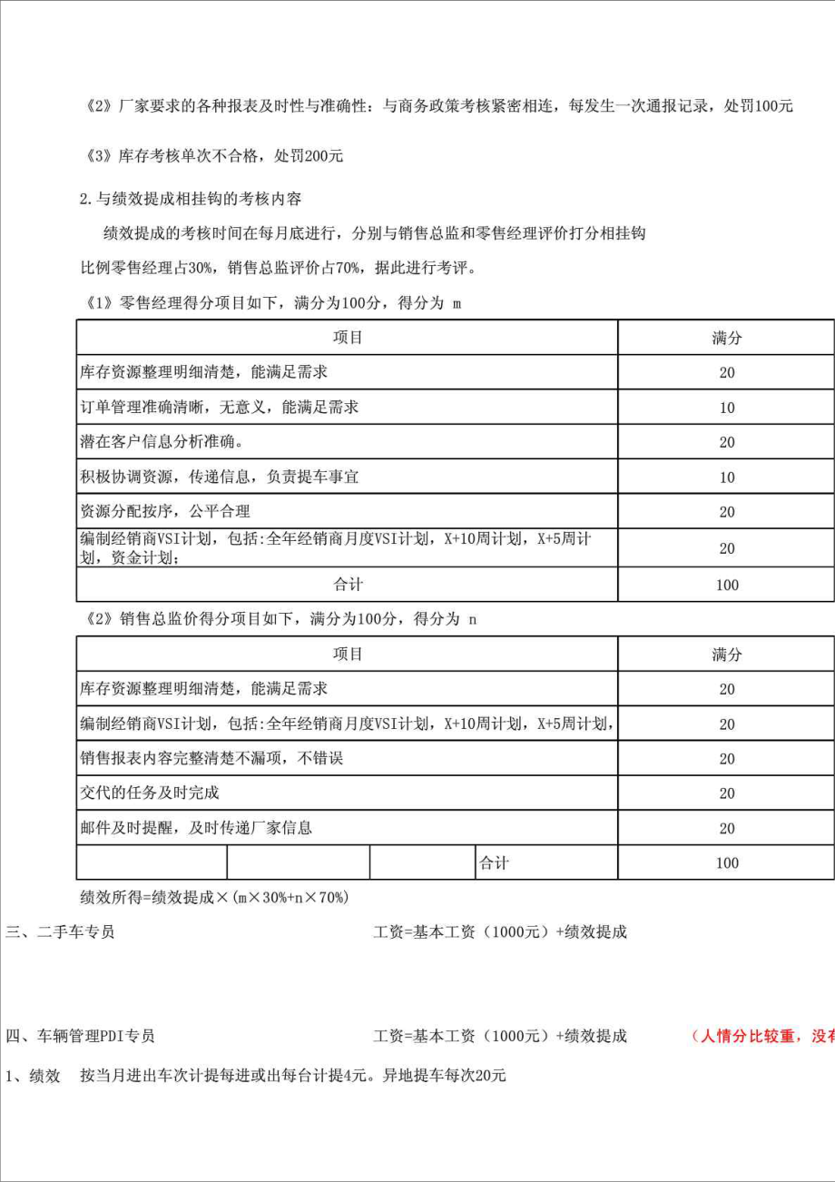 精品文档汽车销售4S店销售部工资考核方案.doc_第3页