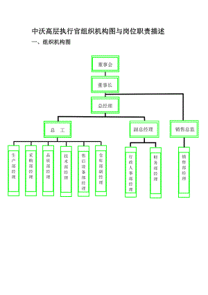 高层执行官组织机构图与岗位职责描述.doc
