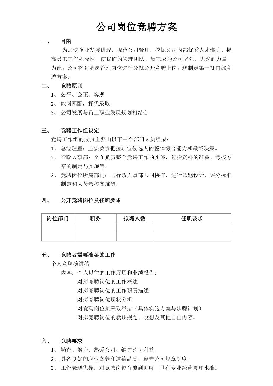 公司岗位竞聘方案.doc_第1页