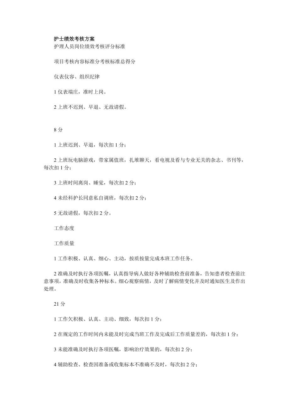 护士绩效考核方案.doc_第1页