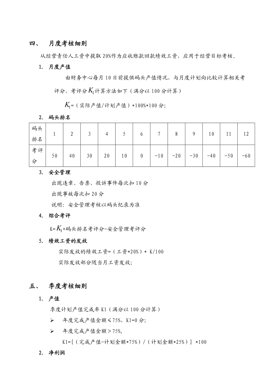 经营责任考核细则（内拖）——某物流公司.doc_第2页