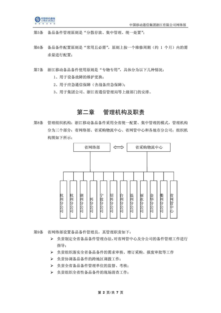 中国移动浙江公司网络备品备件管理办法(V20).doc_第2页