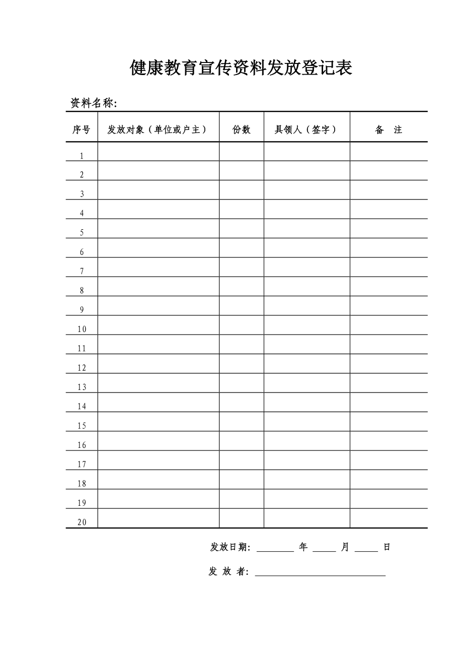 卫生院健康教育宣传栏内容登记表.doc_第2页