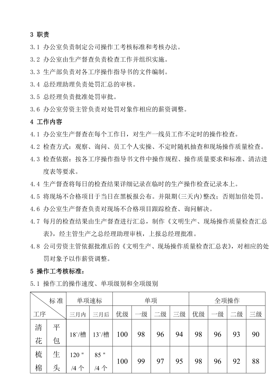 棉纺织企业操作工考核标准和考核办法.doc_第3页