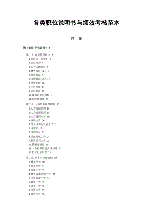 各类职位说明书与绩效考核范本.doc