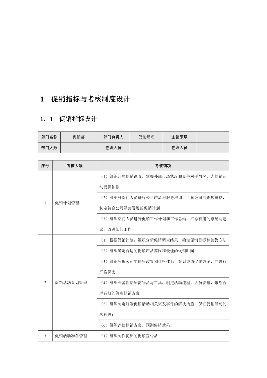 XX公司促销部绩效考核指标汇编.doc_第2页