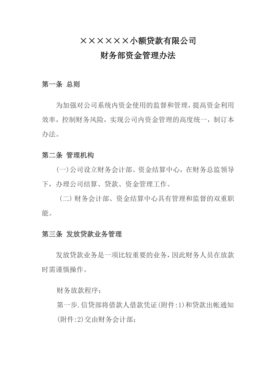 小贷公司资金管理办法.doc_第1页