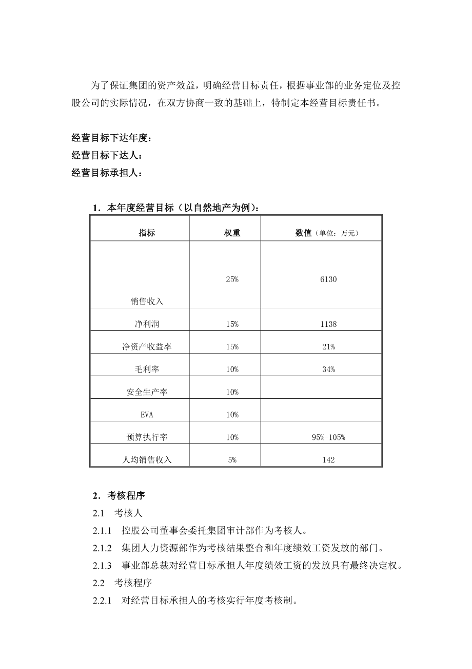 九略—东湖高新—经营目标责任书(控股公司样例）.doc_第2页