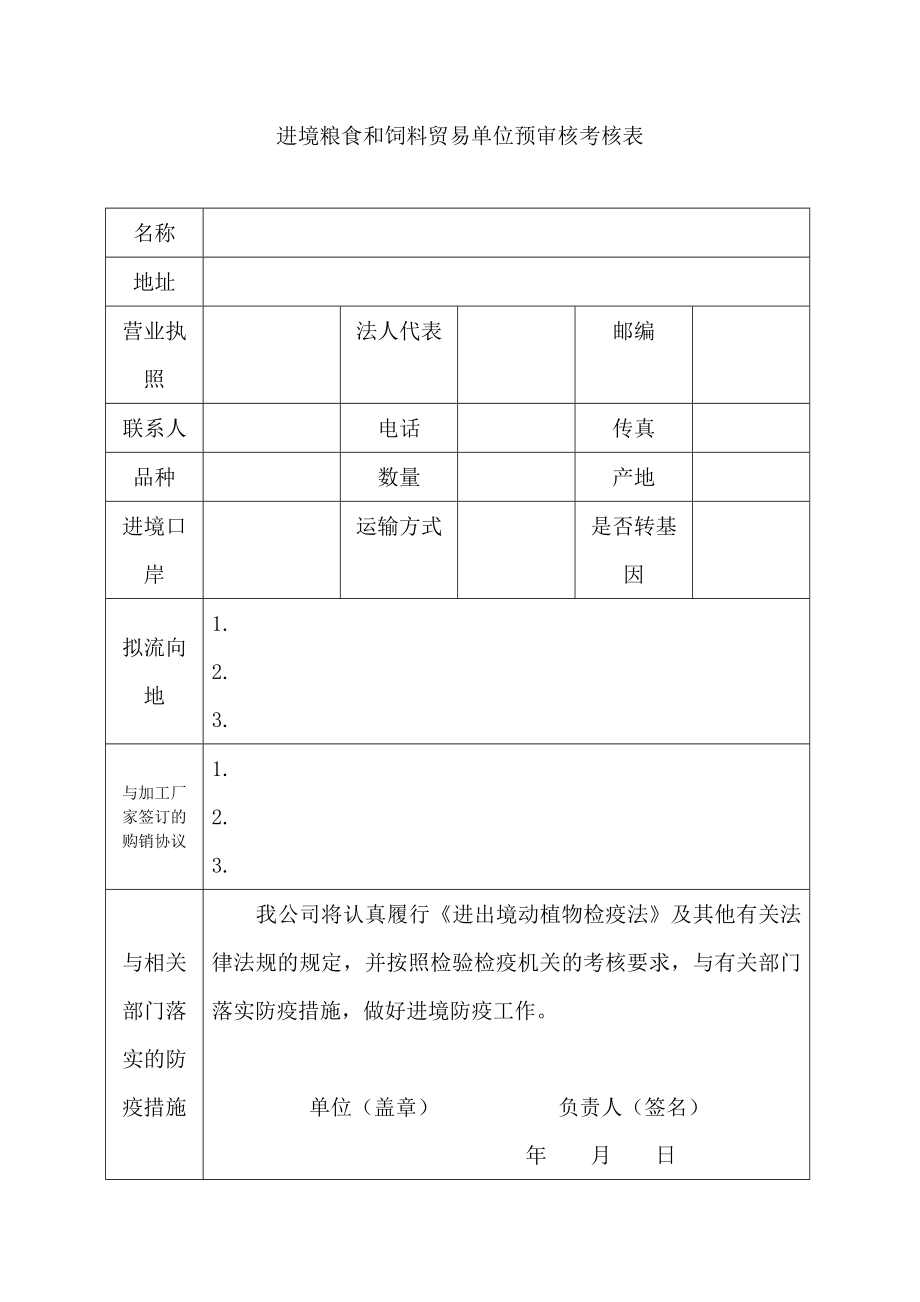 进境粮食和饲料预审核考核表.doc_第2页