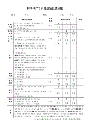 网络推广员考核项目及标准.doc