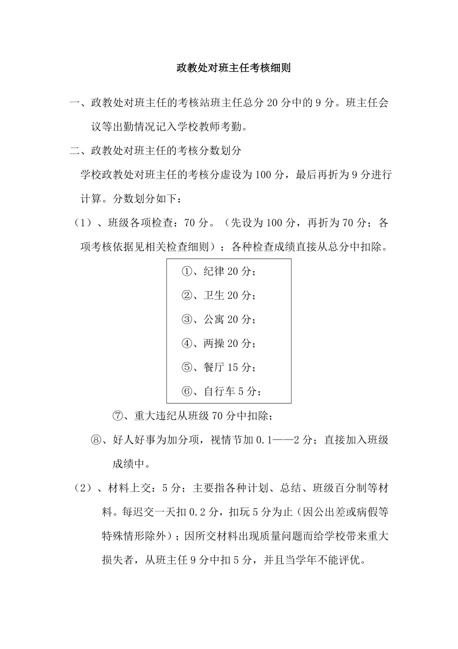 政教处对班主任考核细则.doc_第1页