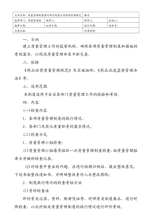 质量管理制度执行情况检查与考核的管理规定.doc