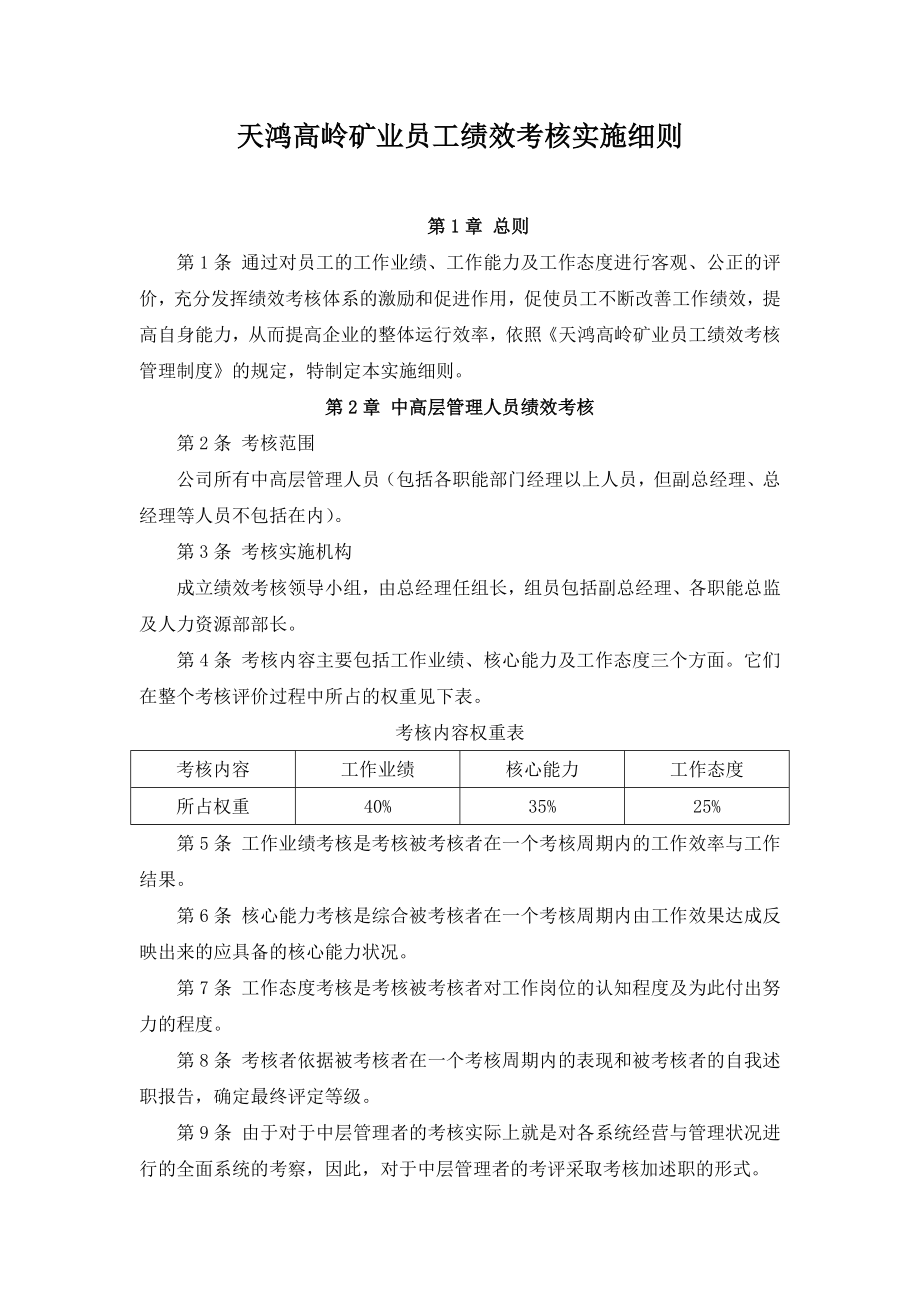 高岭矿业员工绩效考核实施细则.doc_第1页