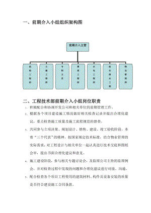 工程技术部前期介入小组岗位职责、文员岗位职责、水电工程师岗位职责.doc