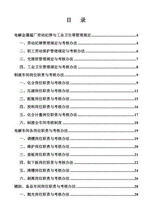 金属锰厂各岗位职责与考核办法.doc