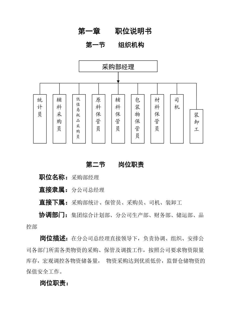 采购部经理岗位作业指导书.doc_第1页