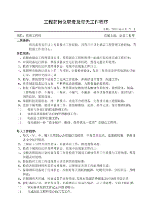 酒店工程部岗位职责及每天工作程序.doc