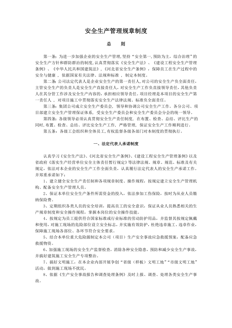 分公司安全生产管理规章制度.doc_第1页