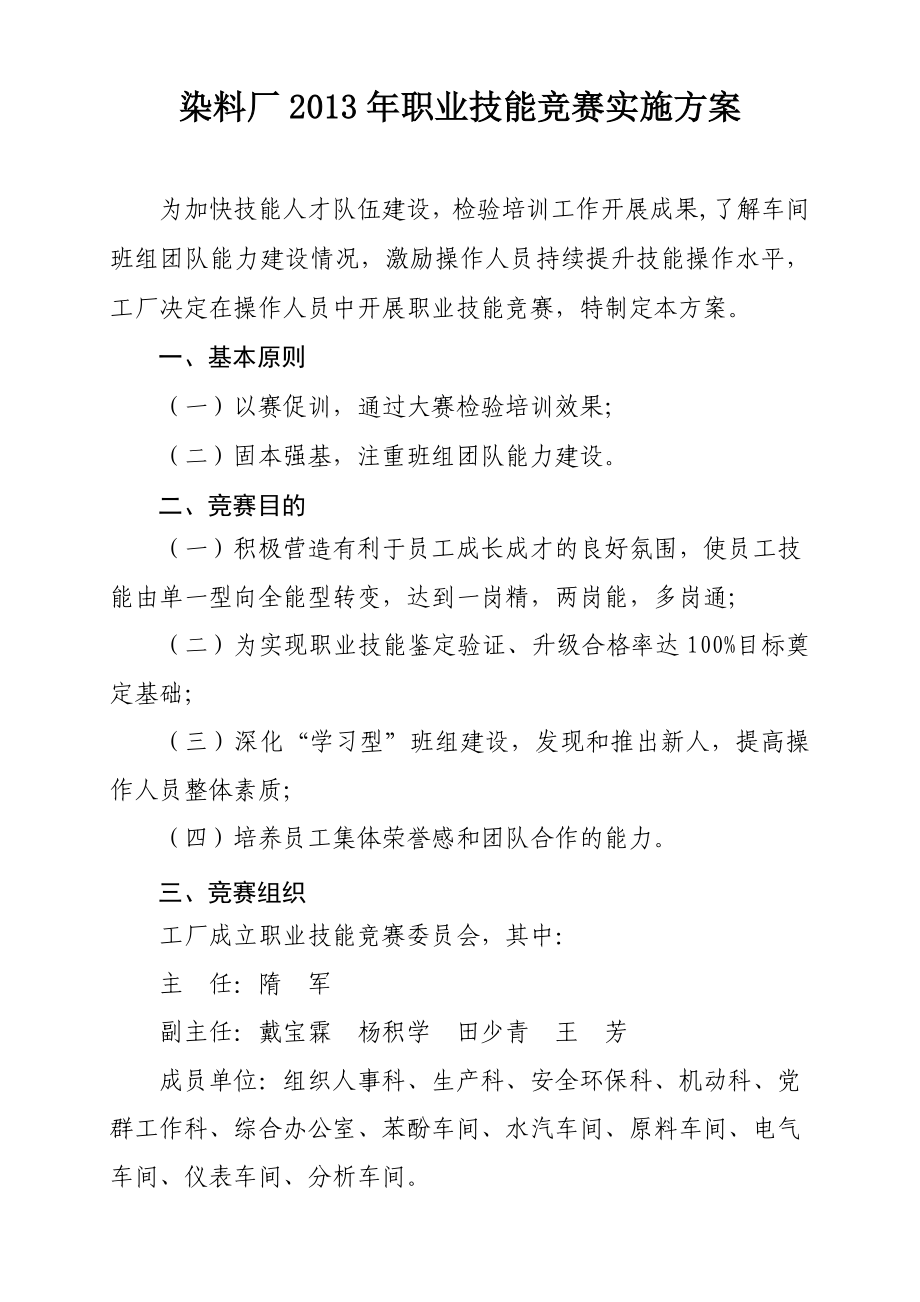 染料厂职业技能竞赛实施方案.doc_第1页