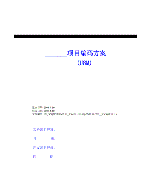 用友实施方法论3.0全部工具模板4131系统编码方案（U8M）.doc