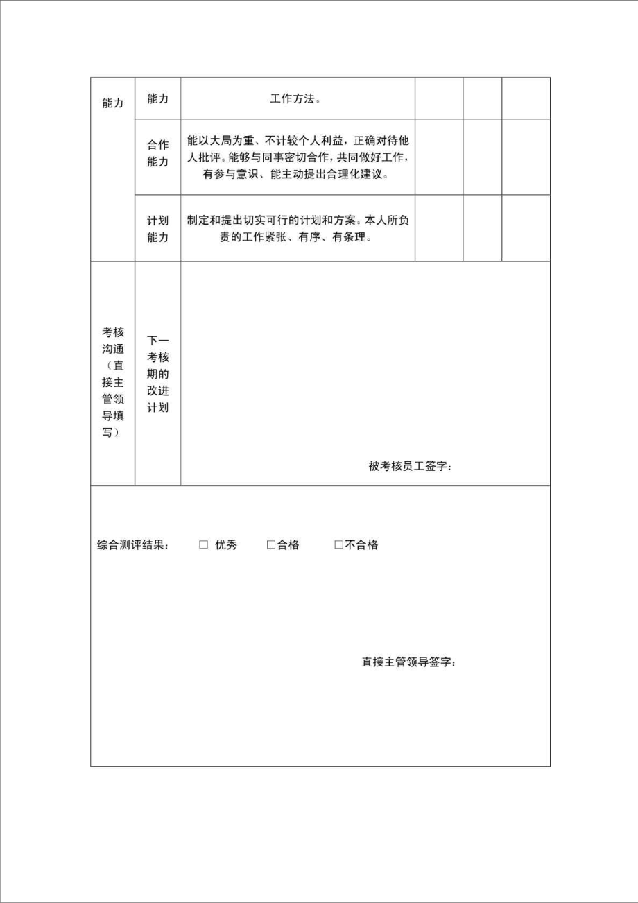 精品文档施工单位员工考核表.doc_第3页