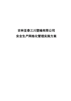 吉林亚泰三川塑编有限公司安全生产网格化管理实施方案.doc