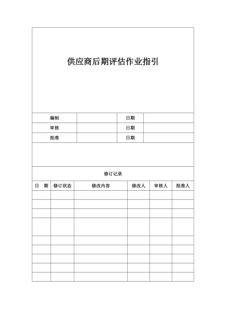 万科技术标准大全之供应商后期评估作业指引1021(参考).doc_第1页